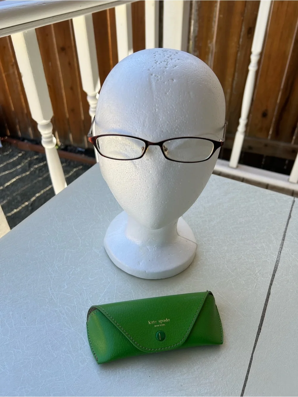 kate spade women Green Pebbled Eyeglass with Case